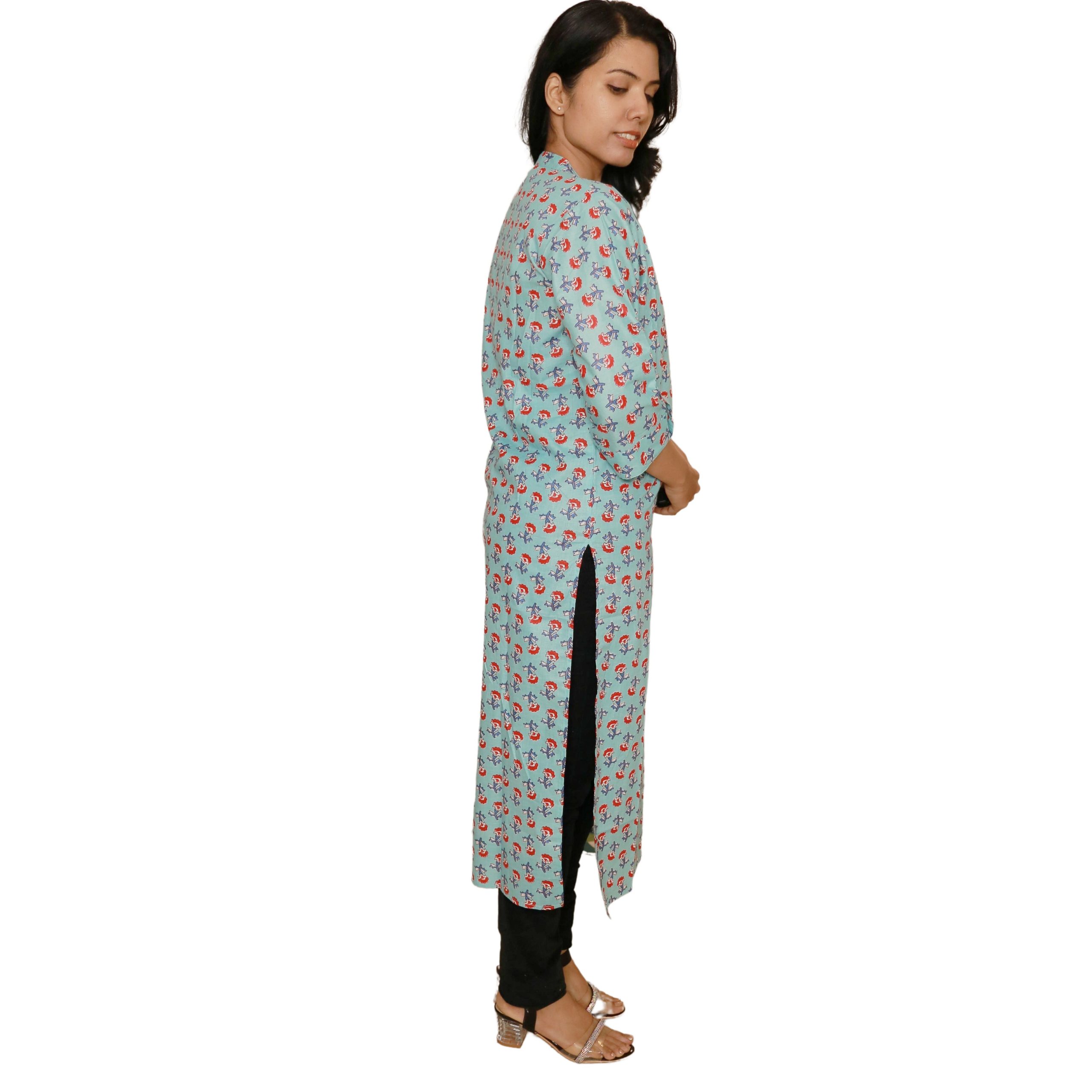 Casual Wear Long Sleeves Stand Collar Printed Rayon Kurti For Ladies Bust  Size: 42 Inch (in) at Best Price in Jaipur | Hariom Creation